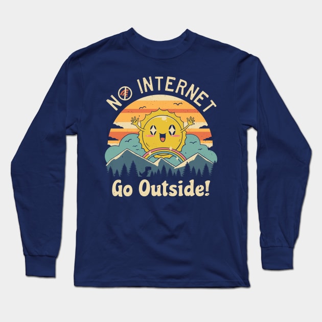 No Internet Vibes! Long Sleeve T-Shirt by Vincent Trinidad Art